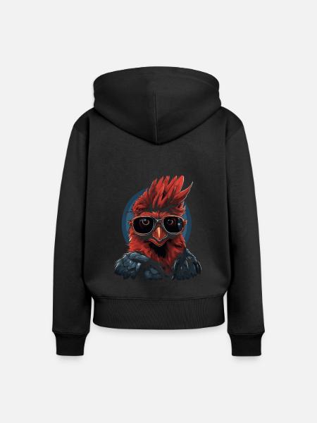Rotkardinal Kardinal Vogel - Frauen Premium Bio Zip Hoodie - Schwarz