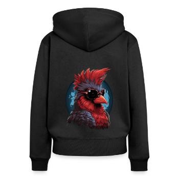 Cardinal Vogel Red Cardinal - Women's Premium Organic Zip Hoodie - black - Back - Julia (174cm)
