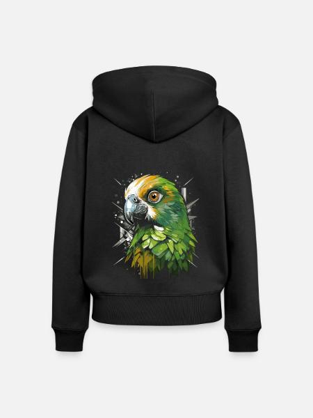 Wellensittich Sittich - Frauen Premium Bio Zip Hoodie - Schwarz