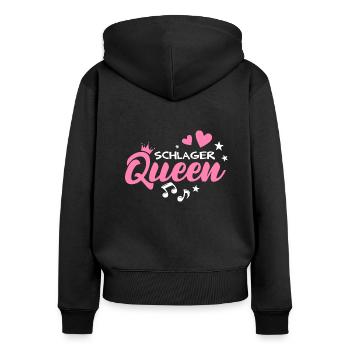 Schlager Queen Party Musik - Frauen Premium Bio Zip Hoodie - Schwarz - Hinten - Julia (174cm)