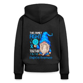 Diabetes awareness Diabetes Typ 1 - Frauen Premium Bio Zip Hoodie - Schwarz - Hinten - Julia (174cm)