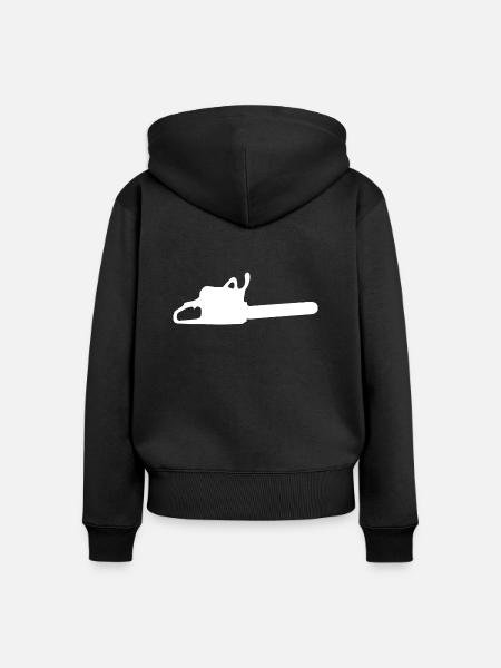Kettensäge - Frauen Premium Bio Zip Hoodie - Schwarz