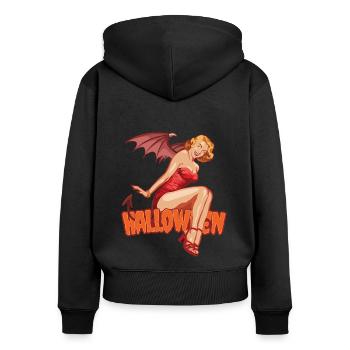 Halloween Vampire Lady Scary Trick or Treat Outfit - Women's Premium Organic Zip Hoodie - black - Back - Julia (174cm)