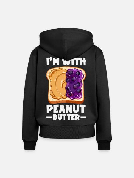 Erdnussbutter & Marmelade Partnerlook Design - Frauen Premium Bio Zip Hoodie - Schwarz