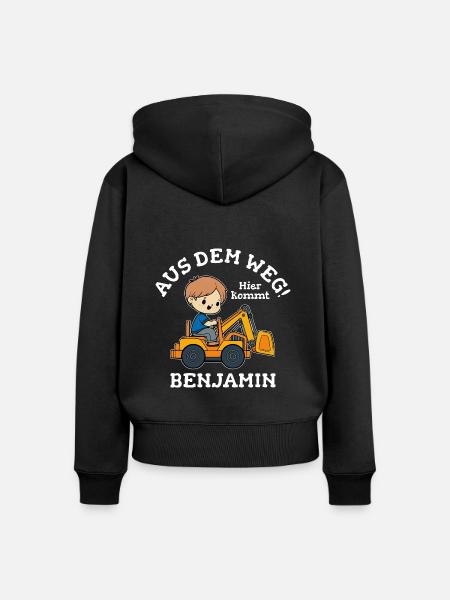 Benjamin Vorname Bagger - Frauen Premium Bio Zip Hoodie - Schwarz
