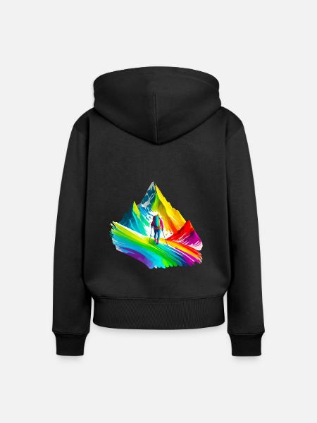 Bergsteigen, Wandern - Frauen Premium Bio Zip Hoodie - Schwarz