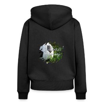 Fußball Mama - Frauen Premium Bio Zip Hoodie - Schwarz - Hinten - Julia (174cm)