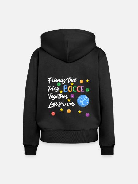 Boccia Boule Petanque - Frauen Premium Bio Zip Hoodie - Schwarz