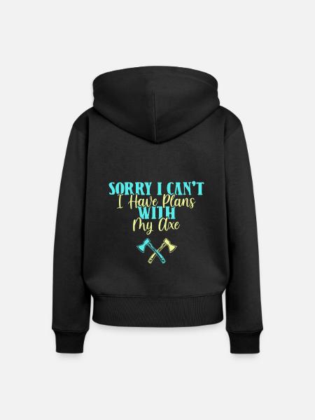 Axt werfen Axtwerfen - Frauen Premium Bio Zip Hoodie - Schwarz