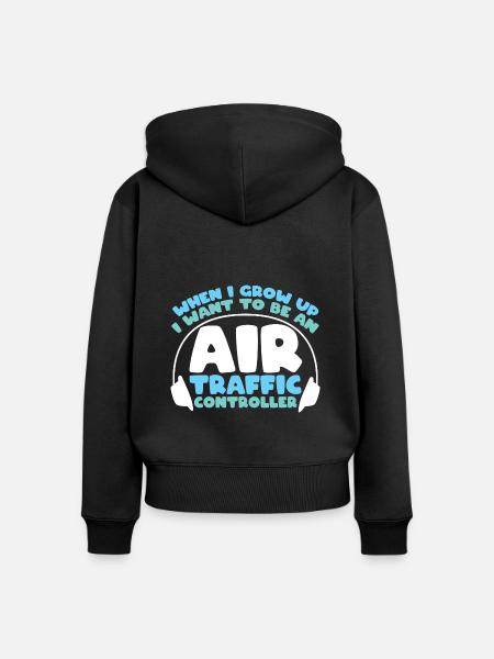 Fluglotse Flughafen Tower - Frauen Premium Bio Zip Hoodie - Schwarz