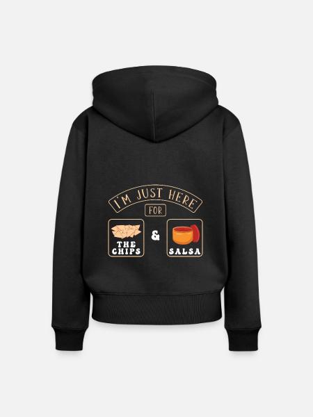 Chips und Salsa Nachos - Frauen Premium Bio Zip Hoodie - Schwarz