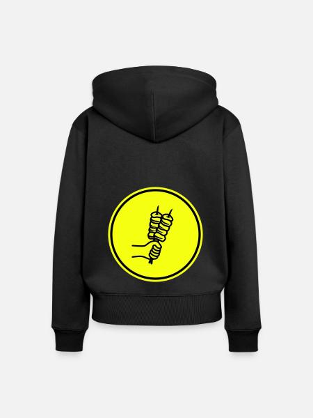 Spieß grill Icon - Frauen Premium Bio Zip Hoodie - Schwarz