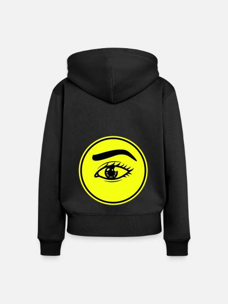 Augen symbol - Frauen Premium Bio Zip Hoodie - Schwarz