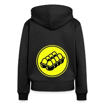 Eier symbol - Frauen Premium Bio Zip Hoodie - Schwarz - Hinten - Julia (174cm)