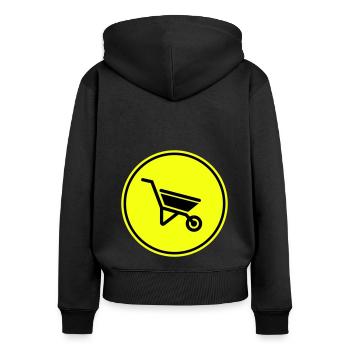 Wheelbarrow symbol - Women's Premium Organic Zip Hoodie - black - Back - Julia (174cm)