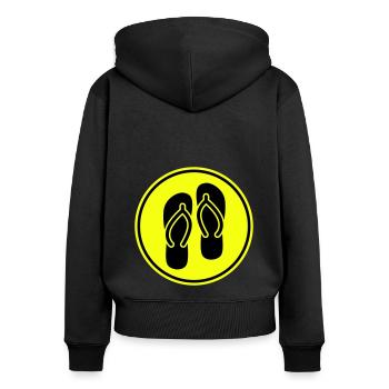 Flip-flops icon - Women's Premium Organic Zip Hoodie - black - Back - Julia (174cm)