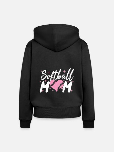 Softball - Frauen Premium Bio Zip Hoodie - Schwarz