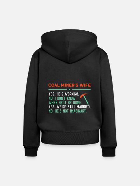 Mine Minenarbeiter - Frauen Premium Bio Zip Hoodie - Schwarz