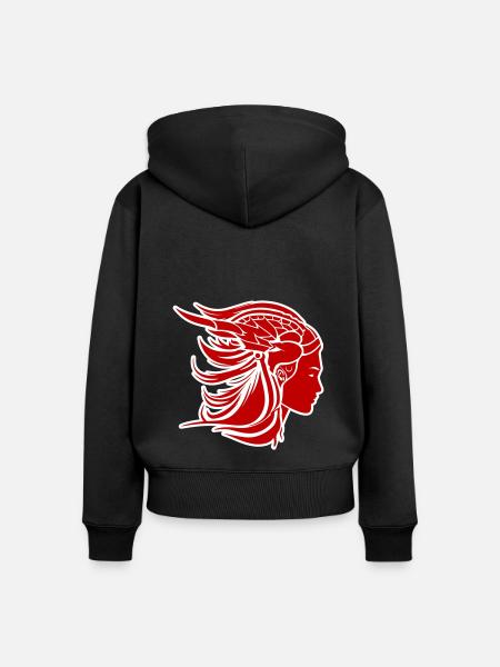 Wikinger Frau Viking Kriegerin - Frauen Premium Bio Zip Hoodie - Schwarz