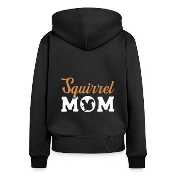 Eichhörnchen - Frauen Premium Bio Zip Hoodie - Schwarz - Hinten - Julia (174cm)