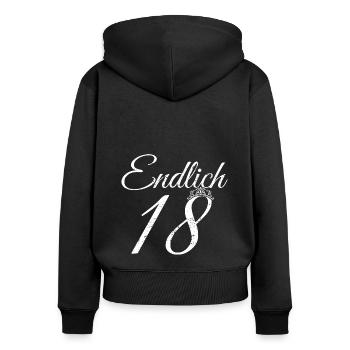 18. Geburtstag Prinzessin Princess Königin Geburts - Frauen Premium Bio Zip Hoodie - Schwarz - Hinten - Julia (174cm)