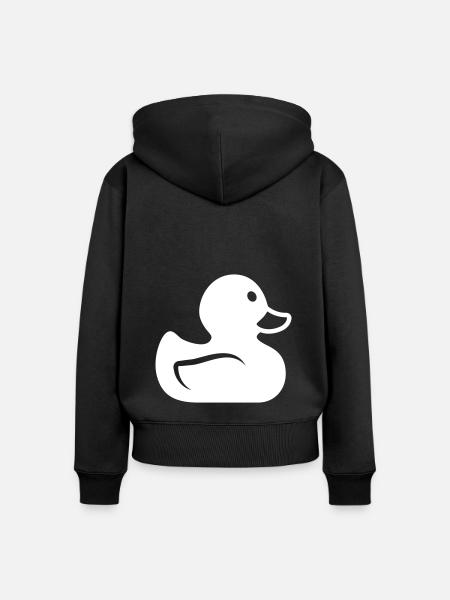 Ente Icon - Frauen Premium Bio Zip Hoodie - Schwarz