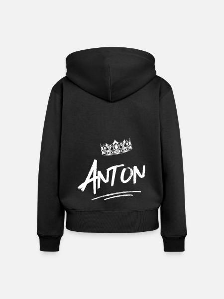 Anton - Frauen Premium Bio Zip Hoodie - Schwarz