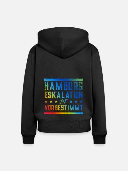 Hamburg Eskalation - Frauen Premium Bio Zip Hoodie - Schwarz