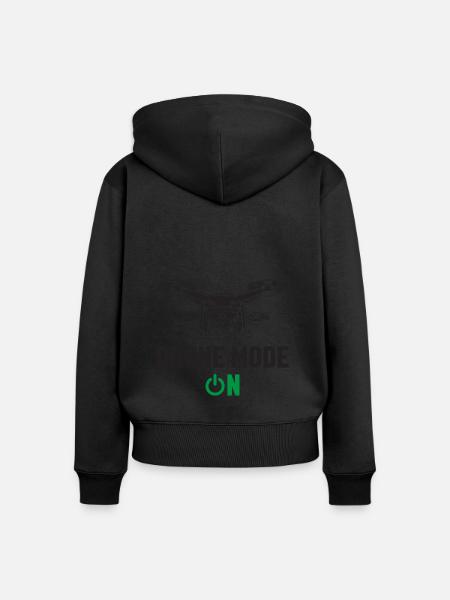 Drohnen-Modus Ein - Frauen Premium Bio Zip Hoodie - Schwarz