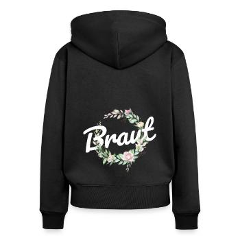 Braut Junggesellenabschied Hochzeit Braut Geschenk - Frauen Premium Bio Zip Hoodie - Schwarz - Hinten - Julia (174cm)