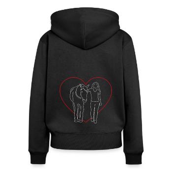 Reiterin Pferd Reiten Reiterin Geschenkidee - Frauen Premium Bio Zip Hoodie - Schwarz - Hinten - Julia (174cm)