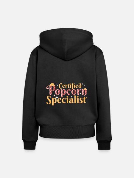Popcorn - Frauen Premium Bio Zip Hoodie - Schwarz