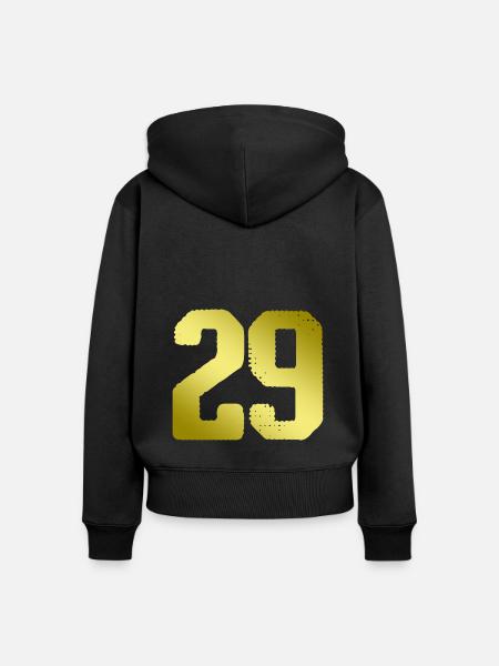 29 Zahl Trikot - Frauen Premium Bio Zip Hoodie - Schwarz