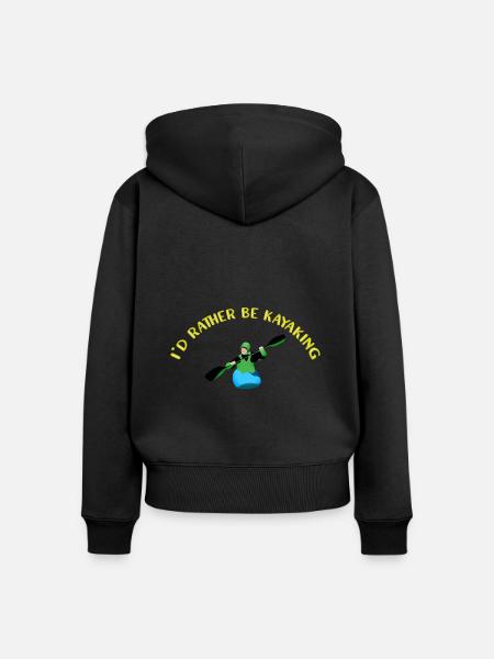 Kajak Kajakfahren - Frauen Premium Bio Zip Hoodie - Schwarz