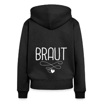 Braut Straus Brautjungfern JGA Party Hochzeits Ges - Frauen Premium Bio Zip Hoodie - Schwarz - Hinten - Julia (174cm)
