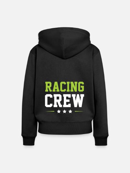 Racing Crew - Frauen Premium Bio Zip Hoodie - Schwarz