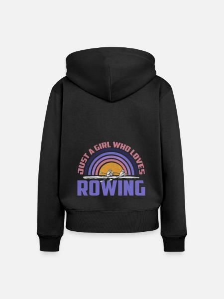Rudern Ruderboot - Frauen Premium Bio Zip Hoodie - Schwarz