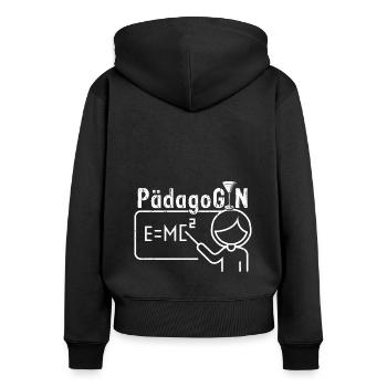 PädagoGIN - Geschenk für Gin Liebhaberin Gin Spruc - Frauen Premium Bio Zip Hoodie - Schwarz - Hinten - Julia (174cm)