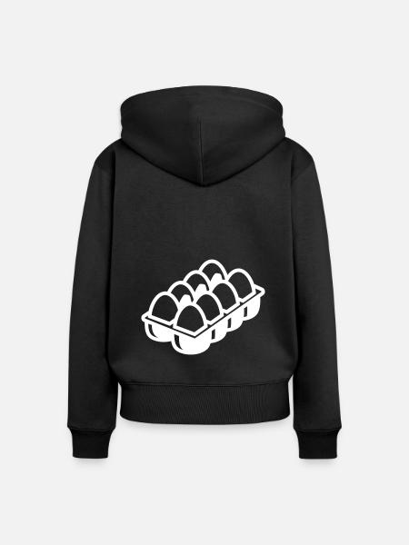 Eier symbol - Frauen Premium Bio Zip Hoodie - Schwarz