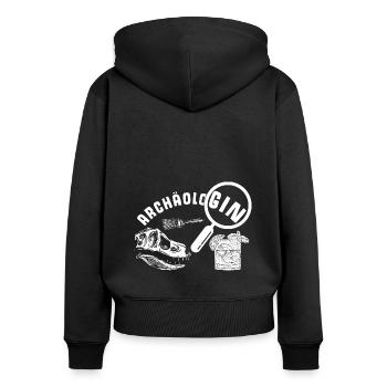 ArchäoloGIN Gin Liebhaberin Gin Geschenk Gin Wacho - Frauen Premium Bio Zip Hoodie - Schwarz - Hinten - Julia (174cm)