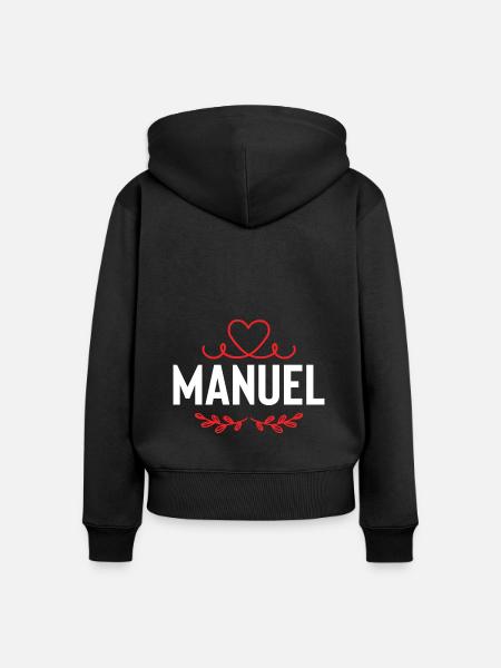 Manuel - Frauen Premium Bio Zip Hoodie - Schwarz