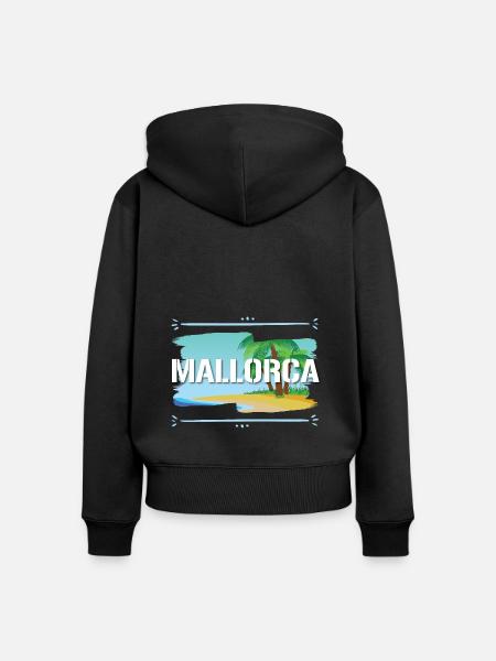 Mallorca - Frauen Premium Bio Zip Hoodie - Schwarz