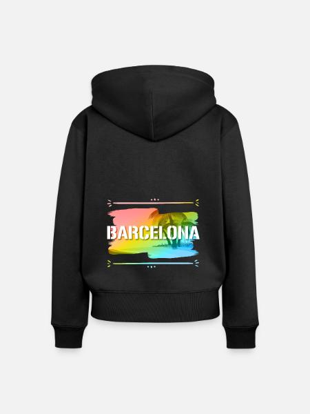 Barcelona - Frauen Premium Bio Zip Hoodie - Schwarz