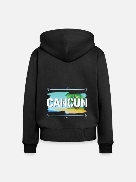 Cancun - Frauen Premium Bio Zip Hoodie - Schwarz