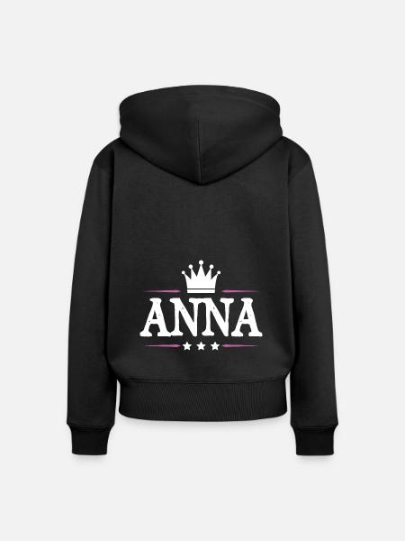Anna - Frauen Premium Bio Zip Hoodie - Schwarz