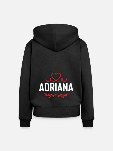 Adriana - Frauen Premium Bio Zip Hoodie - Schwarz