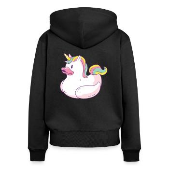 Unicorn Swimte - Women's Premium Organic Zip Hoodie - black - Back - Julia (174cm)