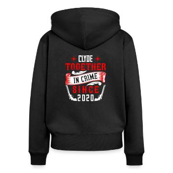 Together since 2020 - couple motif - Women's Premium Organic Zip Hoodie - black - Back - Julia (174cm)