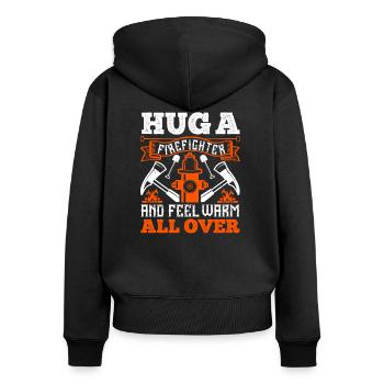 Firefighter firefighter saying Firefighter - Women's Premium Organic Zip Hoodie - black - Back - Julia (174cm)