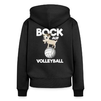 Sentez-vous comme du volleyball - Joueur de volleyball drôle - Sweat à capuche zippé Premium bio Femme - noir - Dos - Julia (174cm)
